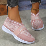 Soft Sole Knitted Sneakers for Women  Autumn Breathable Mesh Casual Walking Shoes Woman Plus Size 43 Flat Heels Loafers