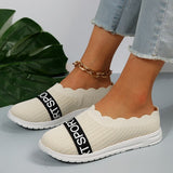 Low Top Knit Flat Shoes Women  Autumn Soft Sole Breathable Casual Walking Shoes Woman Plus Size 43 Lightweight Loafers Shoes