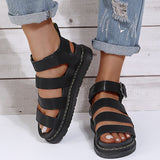 hulianfu Woman Flats Platform Sandals Summer Martens Shoes Women Soft Leather Casual Open Toe Thick Bottom Wedges Women Sandals