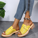 hulianfu Woman Platform Slippers Fashion Leather Shoes Summer Casual Ladies' Slippers Causal Rivets Women' Slippers Plus Size