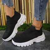 Breathable Mesh Thick Bottom Sneakers Women  Autumn Platform Knitted Casual Shoes Woman Plus Size 42 Anti Slip Sock Shoes