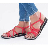 Women Sandals Flip Flop Summer Woman Cross Flats Ladies Mixed Color Women's Casual Female Sewing Beach Shoes Plus Size