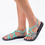 Women Sandals Flip Flop Summer Woman Cross Flats Ladies Mixed Color Women's Casual Female Sewing Beach Shoes Plus Size