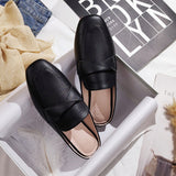 New Spring and summer women wear slippers Korean fashion design Leather Girl black Muller shoes 41-44