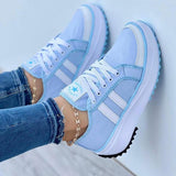 hulianfu Summer Platform Women's Canvas Sneakers Casual Running Walking Ladies Shoes Flat Platform Round Toe Increasing Footwear