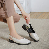 Women's summer shoes  Fashion Brand Design After strappy Square toe and half slippers Outer wear sandals Leisure muller