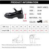 Patent Leather Mary Jane Shoes for Women Preppy Style Ankle Buckle Platform Pumps Woman Japanese Thick Heels School Shoes Mujer