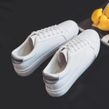 hulianfu Fashion Shoes Women's Vulcanize Shoes Spring New Casual Classic Solid Color PU Leather Shoes Women Casual White Shoes Sneakers