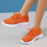 Plus Size 43 Soft Sole Casual Shoes Women  Autumn Breathable Mesh Knitted Sneakers Woman Flat Heels Anti Slip Walking Shoes