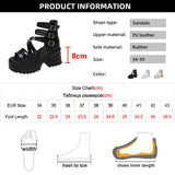 Women's Fashion Ankle Strap Wedges Sandals Platform Chunky Heel Sandals for Women  Summer Thick Bottom Gladiator Shoes Woman