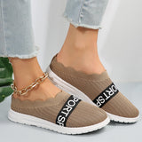 Low Top Knit Flat Shoes Women  Autumn Soft Sole Breathable Casual Walking Shoes Woman Plus Size 43 Lightweight Loafers Shoes