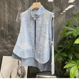 Fashion Denim Vest Women's Net Infrared Wear Loose Summer Thin Section Outer Wear Vest Vest Jacket tTrendy