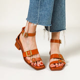 hulianfu Summer Gladiator Sandals Buckle Strap Cowhide Ladies Roman Style  Gladiator Shoes Summer Sandals Female Spring AutumRetro Shoes