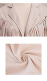 Fringe Faux Suede Jacket Women's Motorcycle Lapel Handsome Jacket Fall 2023 Ladies Solid Fringed Short Coat Women Jackets A2008