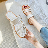 hulianfu New summer slippers for women in The fashion design Wear casual sandals outside Flat shoes Large size 41-43