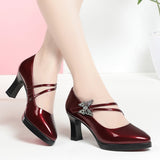 Spring And Autumn New High-heeled Single Shoes Leather Small Leather Shoes Catwalk Shoes Ladies Dancing Bride Wedding Shoes