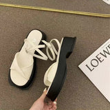 hulianfu Summer Platform Sandals  Fashion Women Strap Gladiator Sandals Wedges Shoes Casual Woman Peep Toe Thick-sole Sandals J860