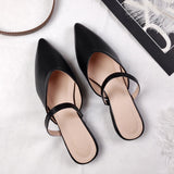 hulianfu  summer new fashion outdoor slippers female Korean edition pointed leather flat girl Mueller shoes history free delivery