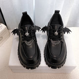 Metal Chain Platform Lolita Gothic Shoes Woman  Spring College Style Patent Leather Pumps Women Japan School Uniform Shoes