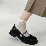 New Summer Simple Black All-match Ballet With Skirt Flat Shoes Women's Casual French Style Mary Jane Shoes