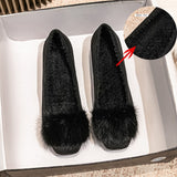 Spring/fall  new Black high-heeled women Fashion Korean brand design square head plush low single shoes Free shipping