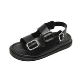 summer women's outerwear sandals Ladies' casual flats Stylish metal design black rubber shoes work wear free shipping