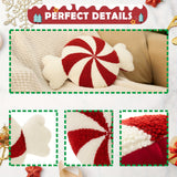 Red And White Soft And Skin-friendly Christmas Candy Cane Shaped Pillow - Cute Plush Pillow Christmas Decoration Holiday Gift Sofa Decoration Pillow Decorative Pillow