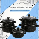 1 Set of Multifunctional Five-Piece Enamel Cookware Set - Lightweight, Thin, Versatile, and Compatible with Open Flame, Electric Stove, and Gas Stove for Home, Kitchen, Restaurant, and Daily Cooking Needs
