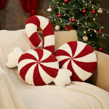 Red And White Soft And Skin-friendly Christmas Candy Cane Shaped Pillow - Cute Plush Pillow Christmas Decoration Holiday Gift Sofa Decoration Pillow Decorative Pillow