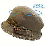 Womens Vintage-Inspired Lightweight Cotton Breton Cap - Artistic College Style Bucket Hat with Woven Craftsmanship and Lace Pattern - Perfect for Holiday and Everyday Wear