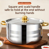 10-Piece Durable Stainless Steel Saucepan Set with Lids - Induction Compatible, Dual Handle Pots for Versatile Kitchen Cooking, 5 Sizes for Soup, Stew, Noodles and More