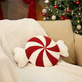 Red And White Soft And Skin-friendly Christmas Candy Cane Shaped Pillow - Cute Plush Pillow Christmas Decoration Holiday Gift Sofa Decoration Pillow Decorative Pillow