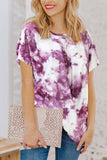 hulianfu Round Neck Tie-Dye T-Shirt