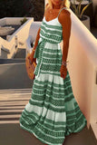 hulianfu Geometric Printed Loose Ankle Length Dress（4 colors）
