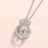 hulianfu Sparkling Crown Round Necklaces For Queen