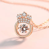 hulianfu Sparkling Crown Round Necklaces For Queen