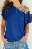 Casual Solid Oblique Collar T-Shirts(7 Colors)