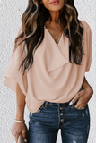 Casual Solid Flounce V Neck T-Shirts（7 colors）