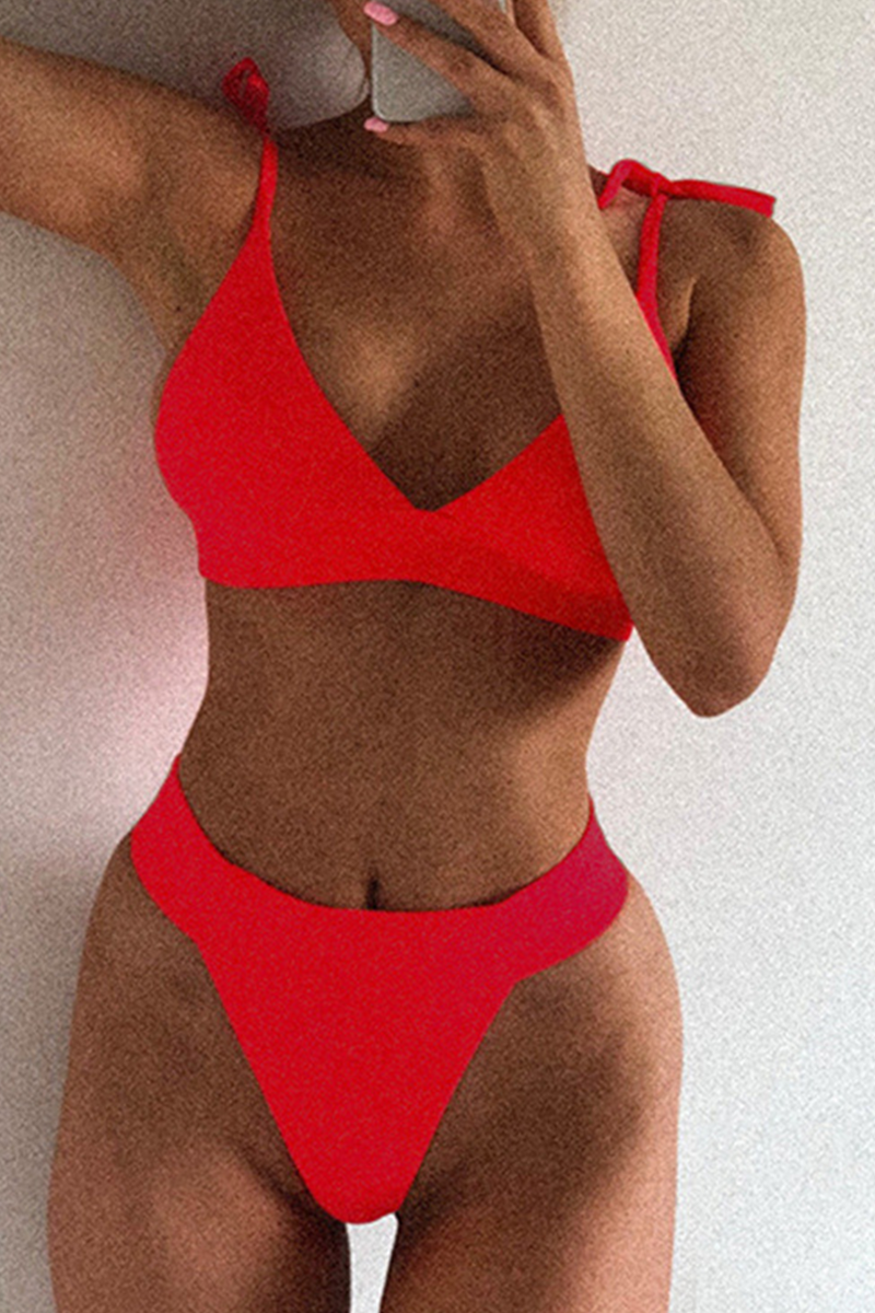 Vacation Solid Bandage Swimwears(4 colors)