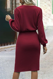hulianfu Fashion Solid O Neck One Step Skirt Dresses(6 Colors)