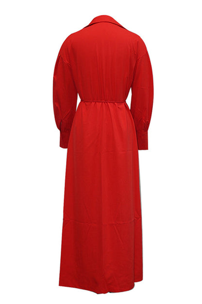hulianfu Street Elegant Solid Asymmetrical Solid Color Turndown Collar Asymmetrical Dresses