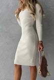 hulianfu Sweet Elegant Square Collar Pencil Skirt Dresses(3 Colors)