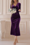 hulianfu Sweet Elegant Solid Solid Color V Neck Evening Dress Dresses(4 Colors)