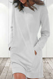 hulianfu Casual Solid Solid Color O Neck Long Sleeve Dresses(6 Colors)