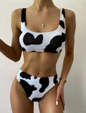Sexy Bikini Mujer New Cow Print Swimsuit Women Two Pieces Push Up Biquini Brazilian Swimming Suit For Women Beach Swimwear