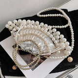 hulianfu Casual Patchwork Pearl Bags