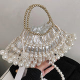 hulianfu Casual Patchwork Pearl Bags