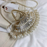 hulianfu Casual Patchwork Pearl Bags