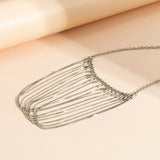 hulianfu Casual Geometric Tassel Chains Necklaces