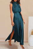 hulianfu Celebrities Elegant Solid Halter A Line Dresses(5 Colors)